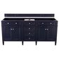 James Martin Vanities Brittany 72" Double Bathroom Vanity in Victory Blue with 3 cm Charcoal Soapstone Quartz Top and Rectangle Sinks, , large