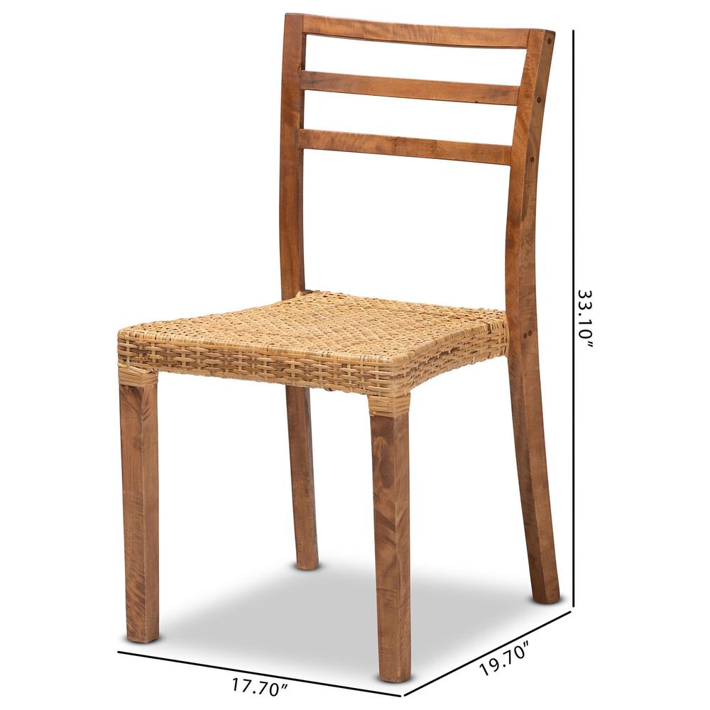 Baxton Studio Arthur Side Chair in Walnut Brown (Set of 2), , large