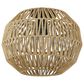 Golden Lighting Florence 1-Light Flush Mount with Natural Raphia Rope Shade in Matte Black, , large