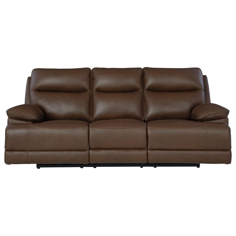 Ashley VonRyan Power Reclining Sofa with Adjustable Headrest in Tobacco, , large