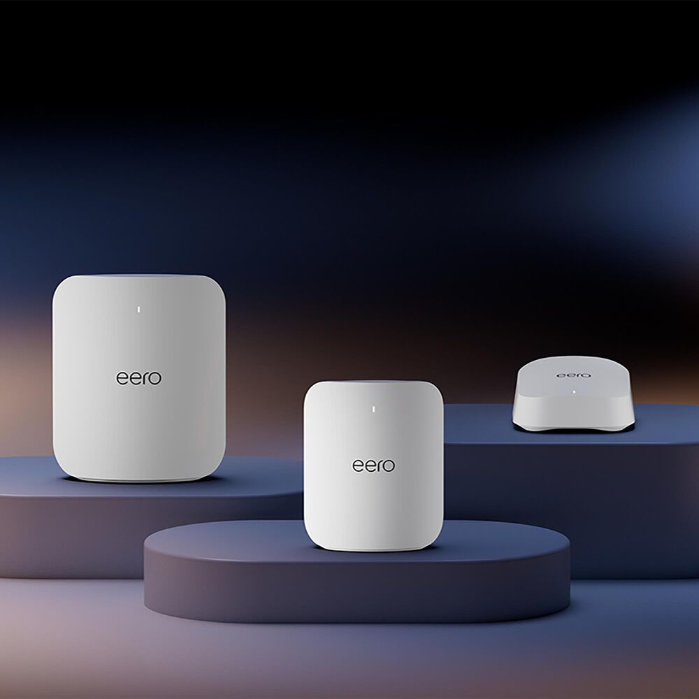 eero 1-Pack Pro 6E Mesh Wi-Fi 6E Router with Pro 6E Mesh Wi-Fi 6E System and 2 Extenders in White, , large