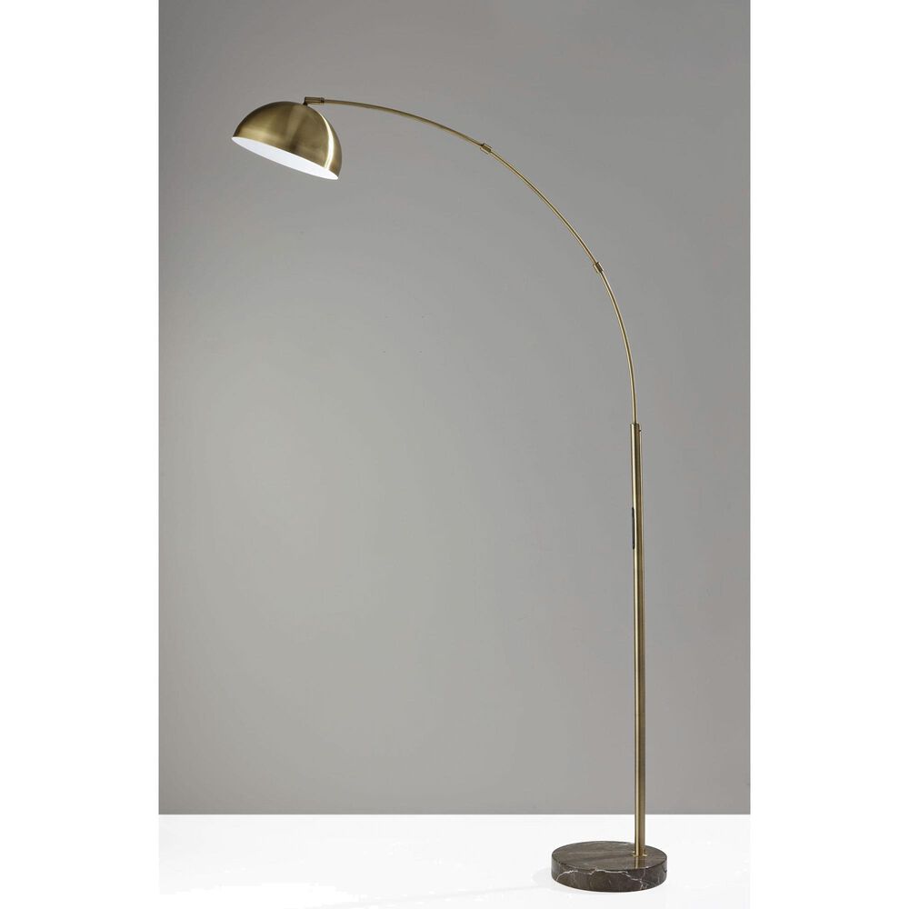 37B Bolton LED Arc Lamp with Smart Switch in Antique Brass and Brown, , large