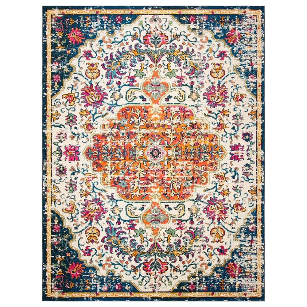 Safavieh Madison MAD447A 12" x 15" Ivory and Orange Area Rug, , large