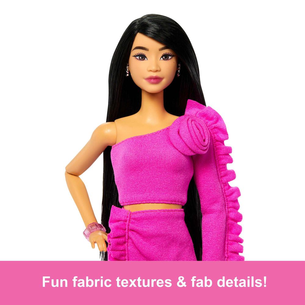 Barbie Deluxe Style Doll with Black Hair and Prosthetic Leg in Pink, , large