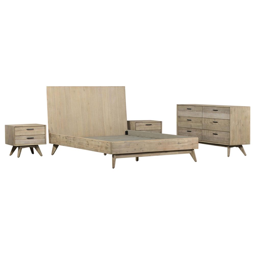 Blue River Baly 4-Piece King Platform Bed Set in Gray Sandblast Summer, , large