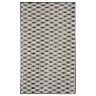 Nourison Courtyard Ivory and Charcoal 3" x 5" Indoor/Outdoor Area Rug, , large