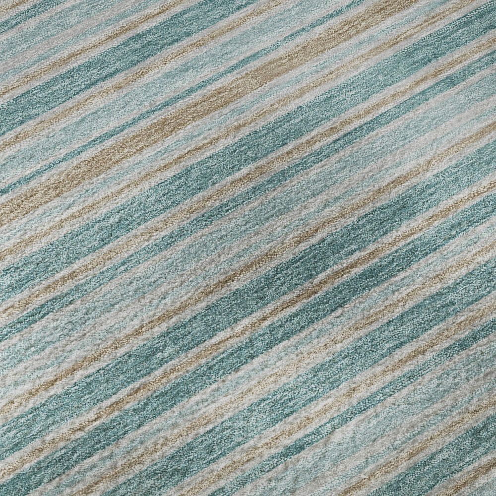 Dalyn Rug Company Soft Essentials Striped Teal 10' x 14' Indoor/Outdoor Area Rug, , large