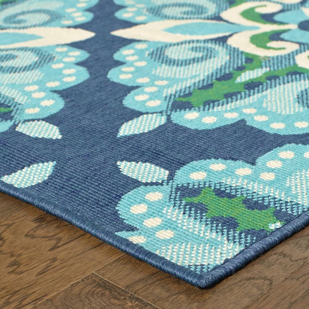 Oriental Weavers Meridian 2206B 2&#39;3&quot; x 7&#39;6&quot; Blue Runner, , large