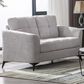 HOMLUX 60"W Modern Woven Fabric Loveseat with Tufted Cushions and Metal Legs in Light Grey, , large