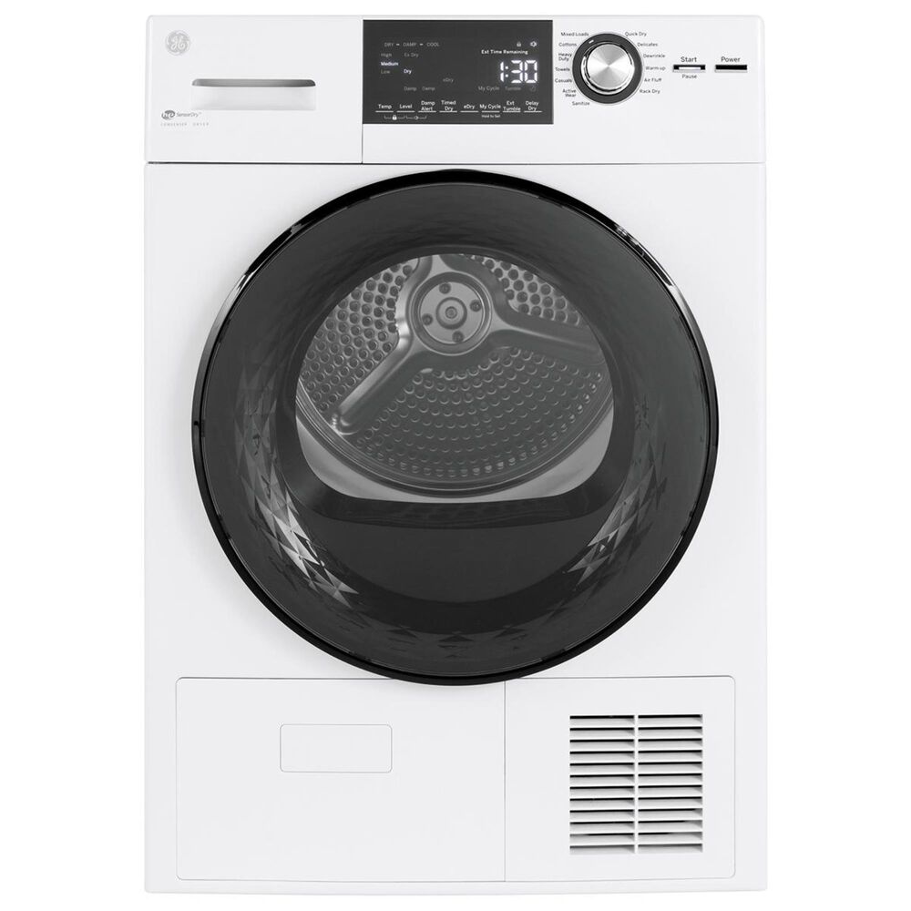 GE Appliances 24" Ventless Condenser Electric Dryer in White, , large