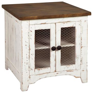 Ashley Wystfield End Table in Vintage White and Warm Brown, , large