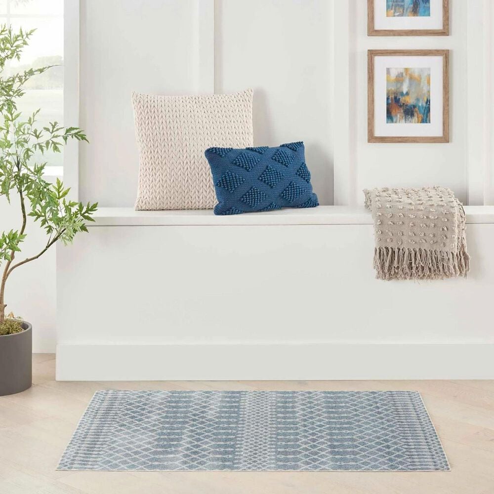 Nourison Astra Machine Washable 4&#39; x 6&#39; Blue Area Rug, , large