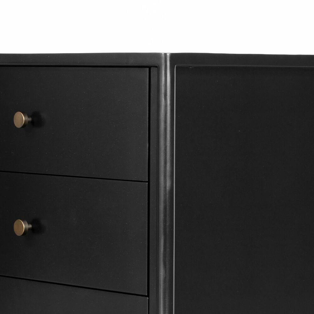 Four Hands Soto Metal 3-Drawer Nightstand in Black, , large