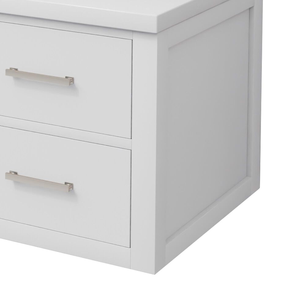Lexora Home Castor 36" Single Bathroom Vanity in White with 2 cm White Cultured Marble Top and Rectangular Sink, , large