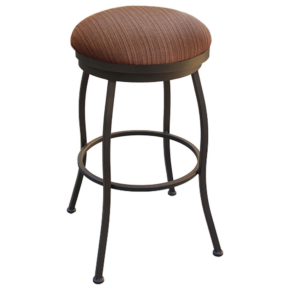 Delaware Dining Fairview 30" Backless Patio Swivel Barstool with Dupione Oak Seat in Sun Bronze, , large