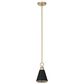 Hunter Klein 6" 1-Light Pendant with Flat Matte Black Shade in Alturas Gold, , large