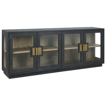 Classic Home Larson 4-Door Sideboard in Black and Clear, , large