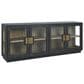 Classic Home Larson 4-Door Sideboard in Black and Clear, , large