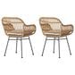 Hearth and Haven Rodney Outdoor Chair with Beige Cushion in Brown (Set of 2), , large