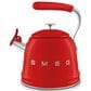 SMEG 2.3L Retro Style Electric Whistling Kettle in Red, , large
