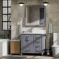 Lexora Home Jacques 36" Left Offset Single Bathroom Vanity in Dark Grey with 2 cm White Quartz Top and Rectangular Sink, , large