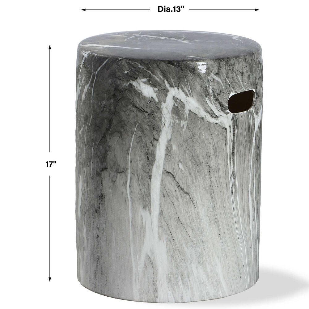 Uttermost Marvel Garden Stool in Black and White, , large