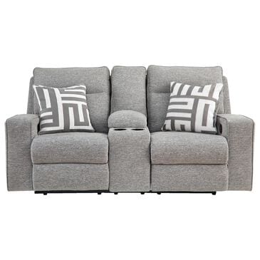 Ashley Biscoe Power Reclining Loveseat in Pewter, , large