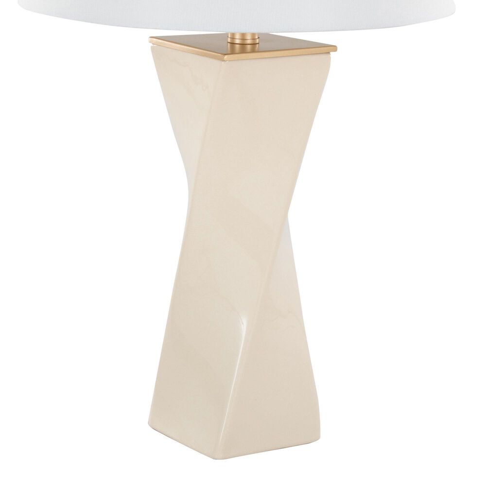 Grandview Gallery Curvo Square Table Lamp in Cream and Gold, , large