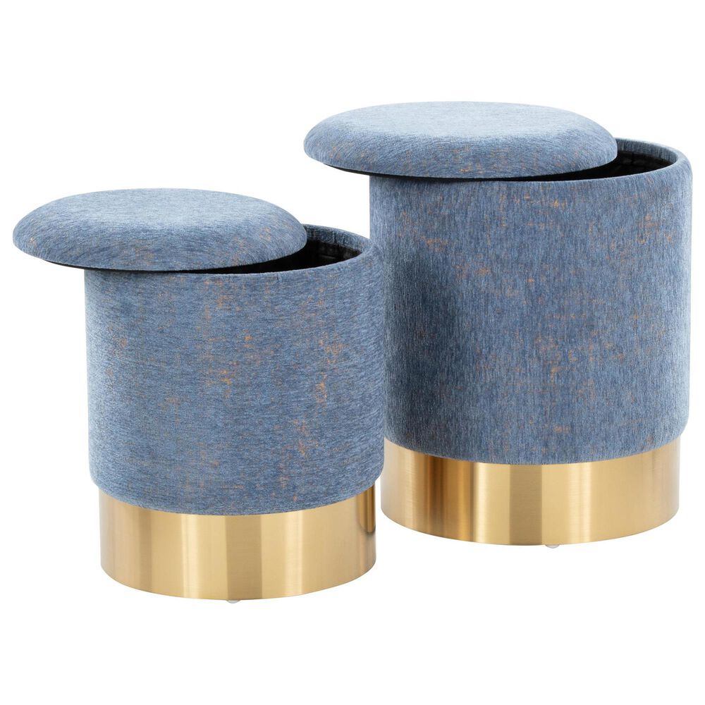 Lumisource Marla 2-Piece Nesting Ottoman Set in Blue, , large
