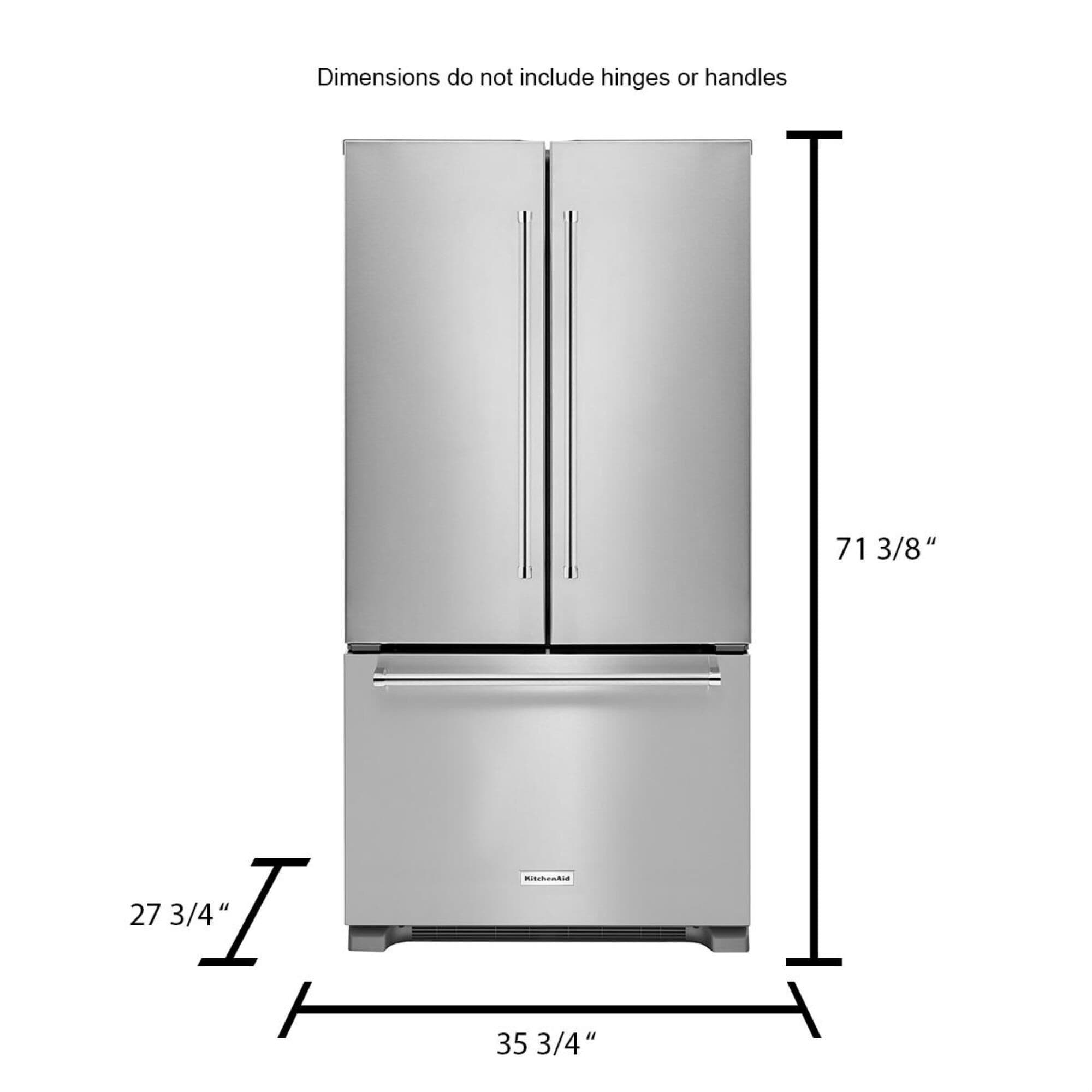 Kitchenaid white counter online depth refrigerator
