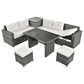 HOMLUX 6-Piece Outdoor Conversation Set with Storage Box in Beige, , large
