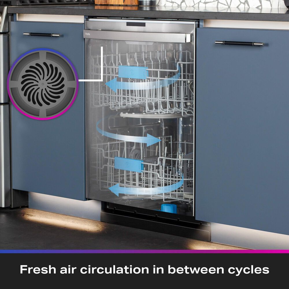 GE Profile 24&quot; Built-In Bar Handle Dishwasher with UltraFresh in Fingerprint Resistant Stainless Steel, , large