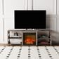 HOMLUX 63" Fireplace TV Stand with Storage Shelves in Rustic Oak, , large