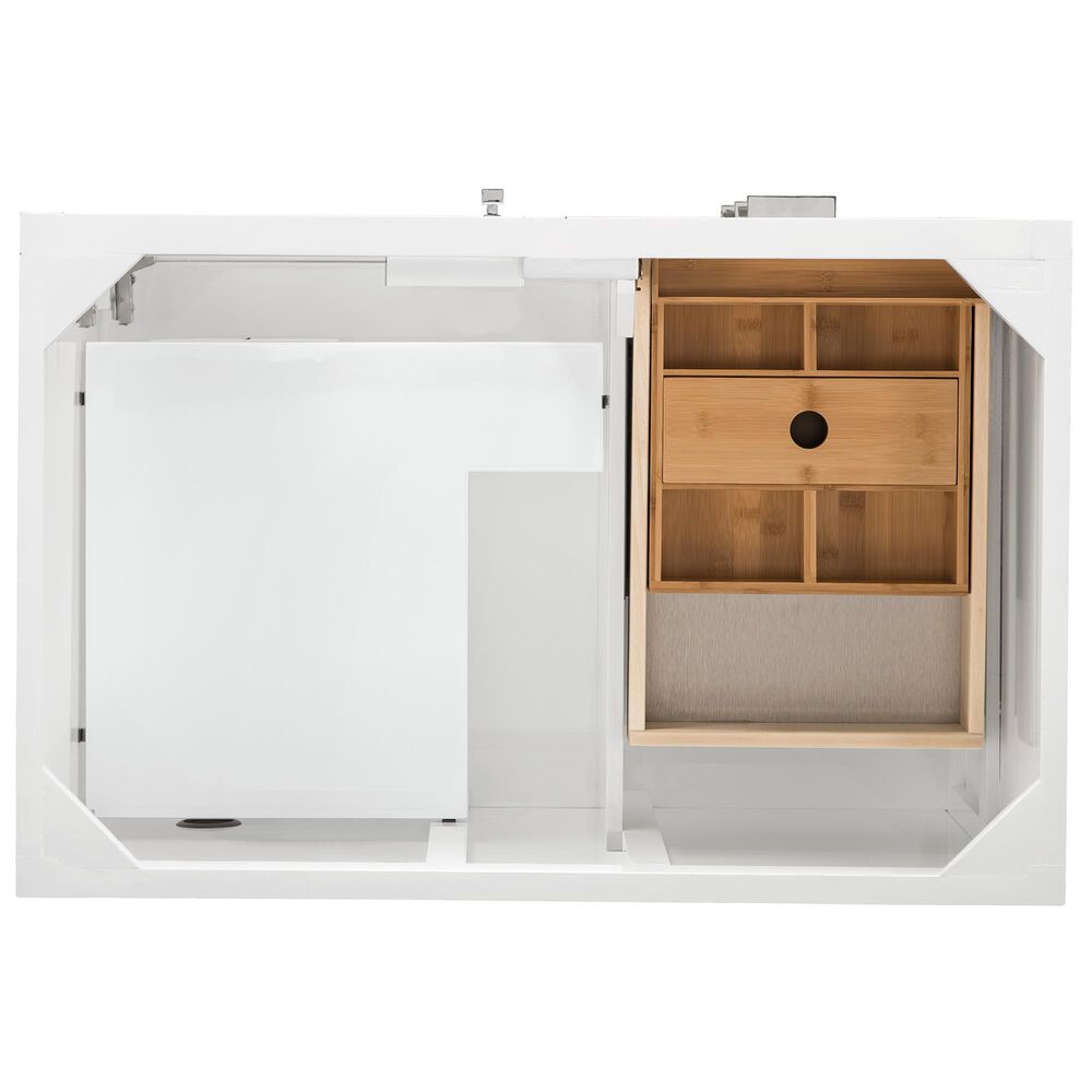James Martin Vanities Addison 36" Single Bathroom Vanity in Glossy White with 3 cm Victorian Silver Quartz Top and Rectangular Sink, , large