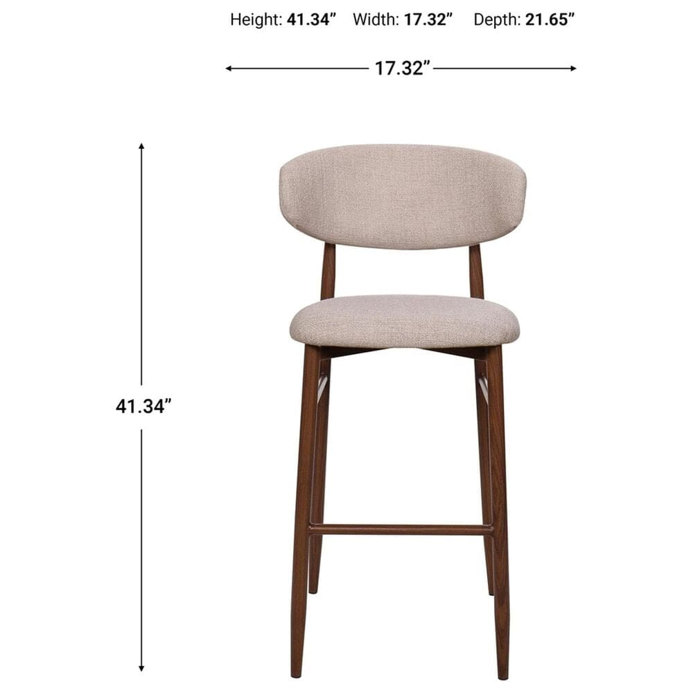 New Heritage Design Royce Bar Stool with Toast Cushion in Walnut, , large