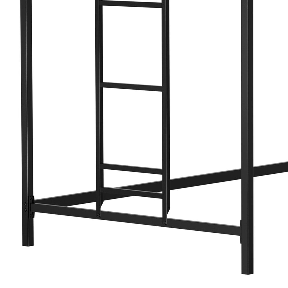 Hearth and Haven Adam Twin Loft Bunk Bed in Black, , large