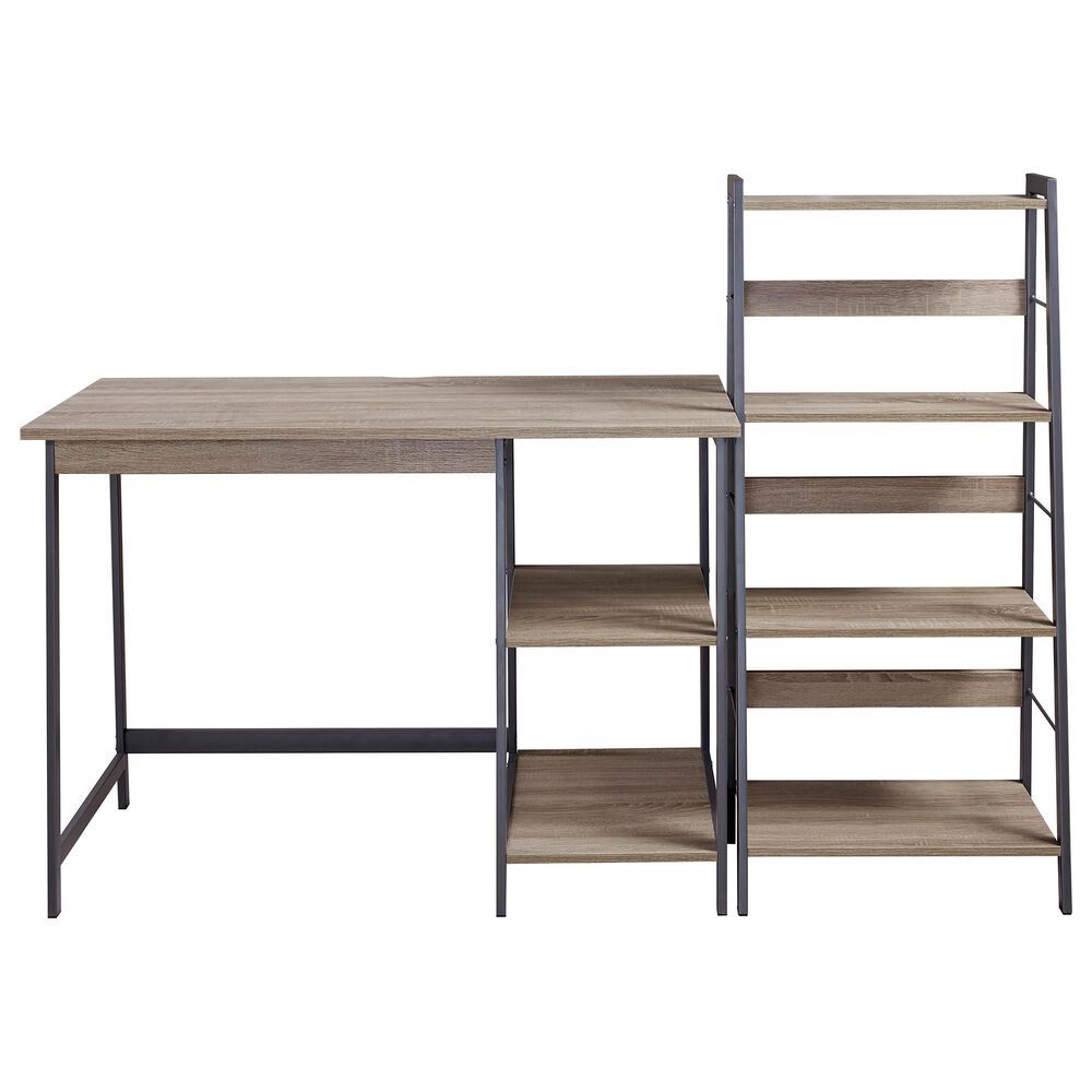 Signature Design by Ashley Soho Home Office Desk and Shelf in Brown and Black, , large