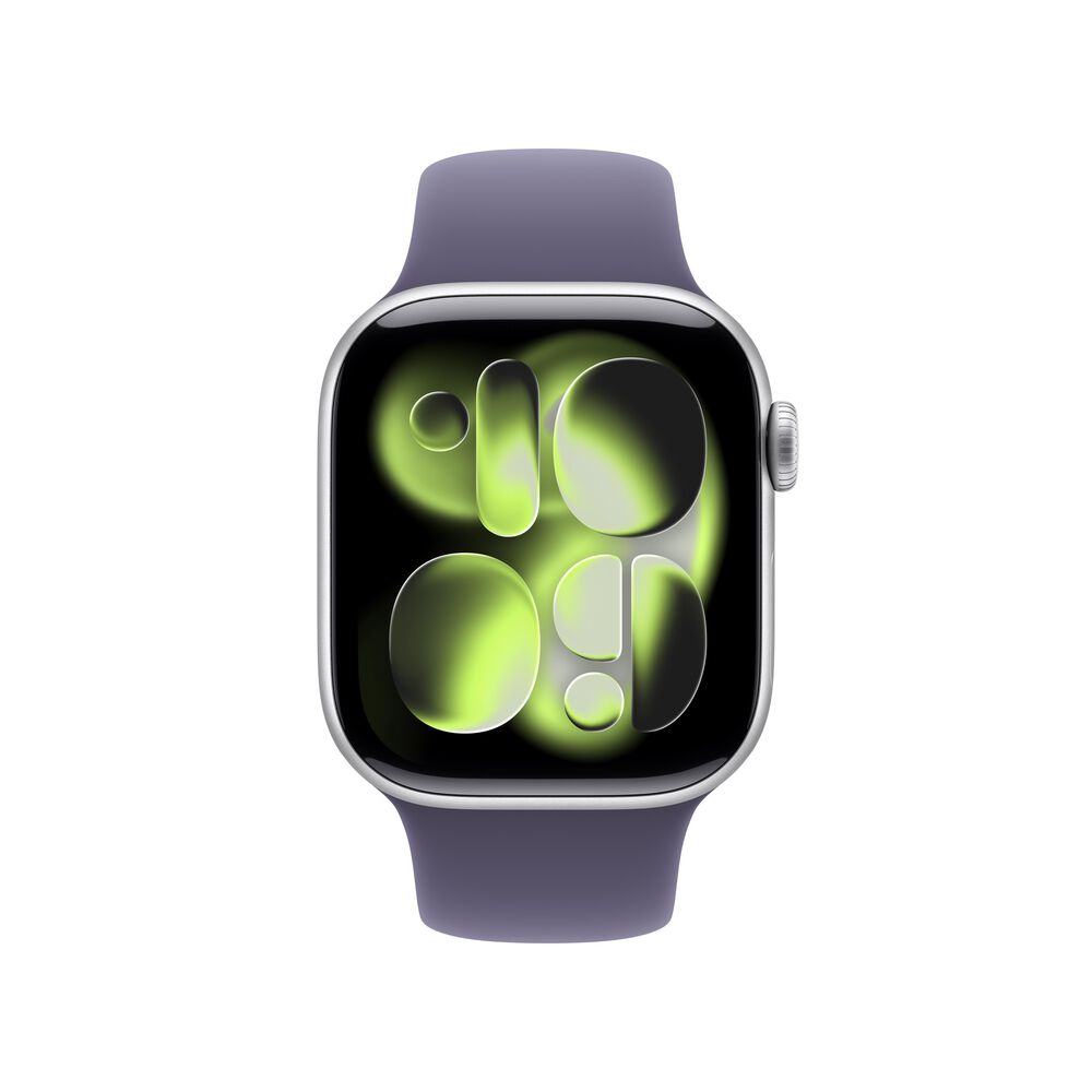 Apple Watch Series 11 &#40;GPS+Cellular&#41; 42mm Silver Aluminum Case with Purple Fog Sport Band - S/M - &#40;2025&#41;, , large