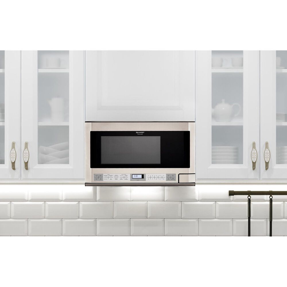 Sharp 1.5 Cu. Ft. Over-the-Counter Carousel Microwave Oven in Stainless Steel, , large