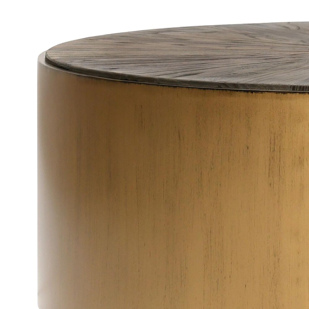 Classic Home Salem Coffee Table in Natural and Antique Gold, , large