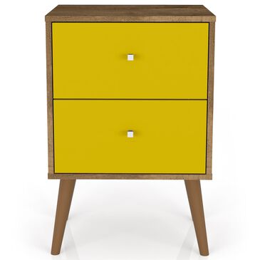 Dayton Liberty 2 Drawer Nightstand in Rustic Brown and Yellow, , large