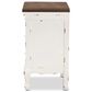 Baxton Studio Levron 3-Drawer End Table in Walnut Brown and Antique White, , large