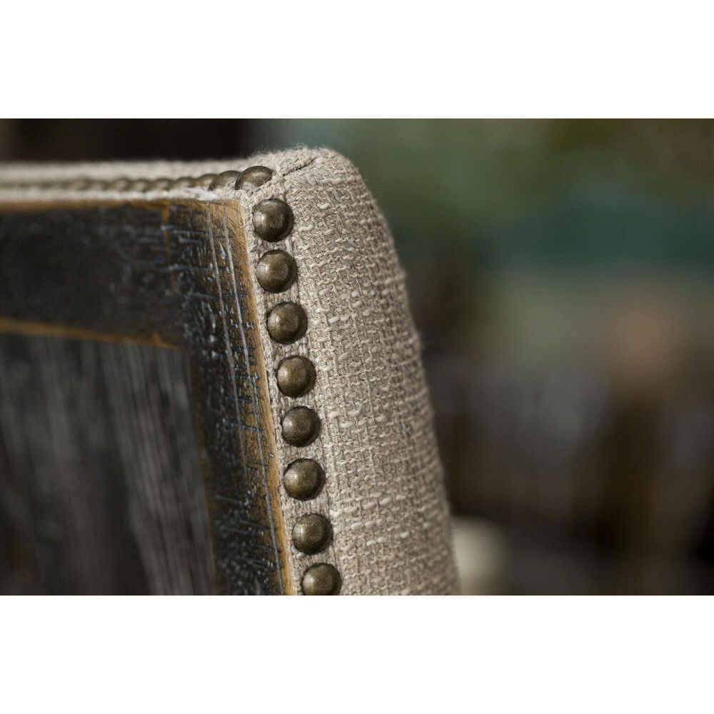 Hooker Furniture Hill Country Arm Chair with Brown and Beige Cushion in Anthracite Black &#40;Set of 2&#41;, , large