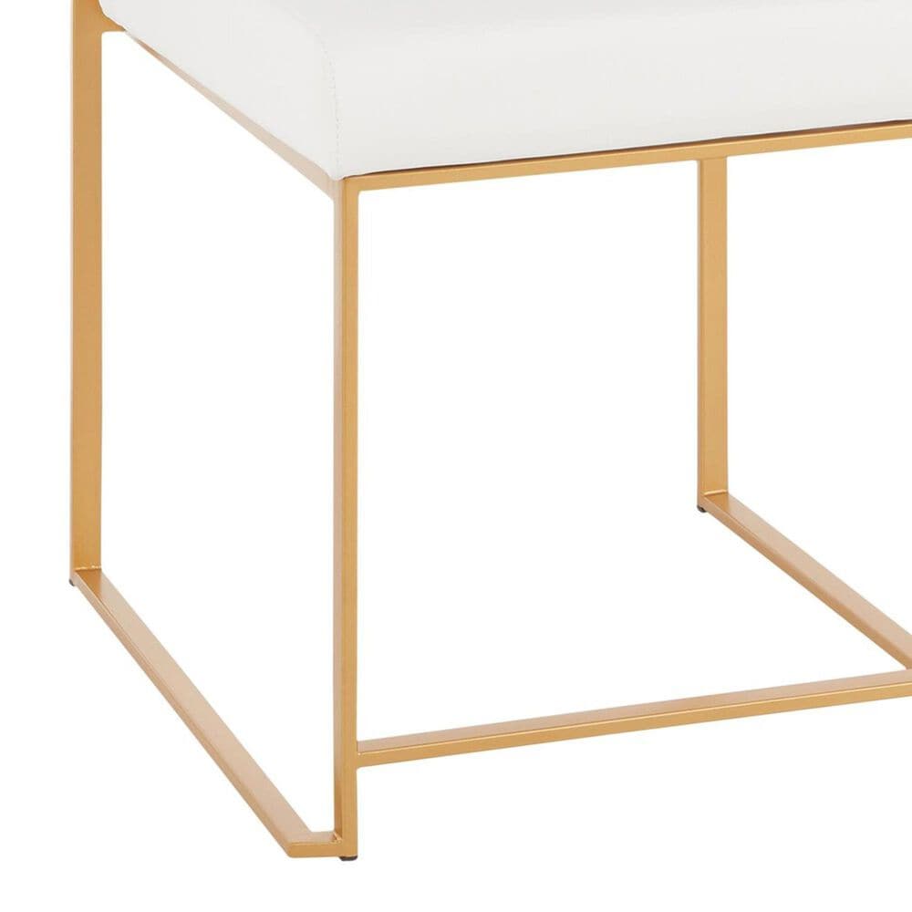 Lumisource Fuji Side Chair with White Cushion in Gold (Set of 2), , large