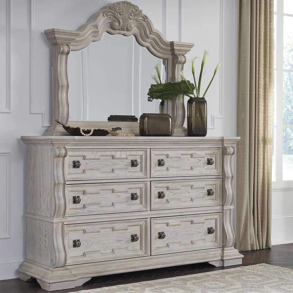 Millenium Bruchandi 6-Drawer Dresser in Antiqued White, , large