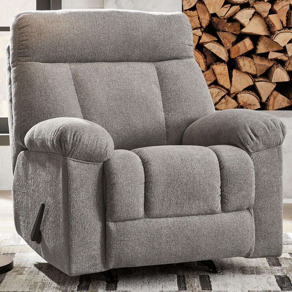 Ashley Hoyne Park Manual Rocker Recliner in Smoke, , large