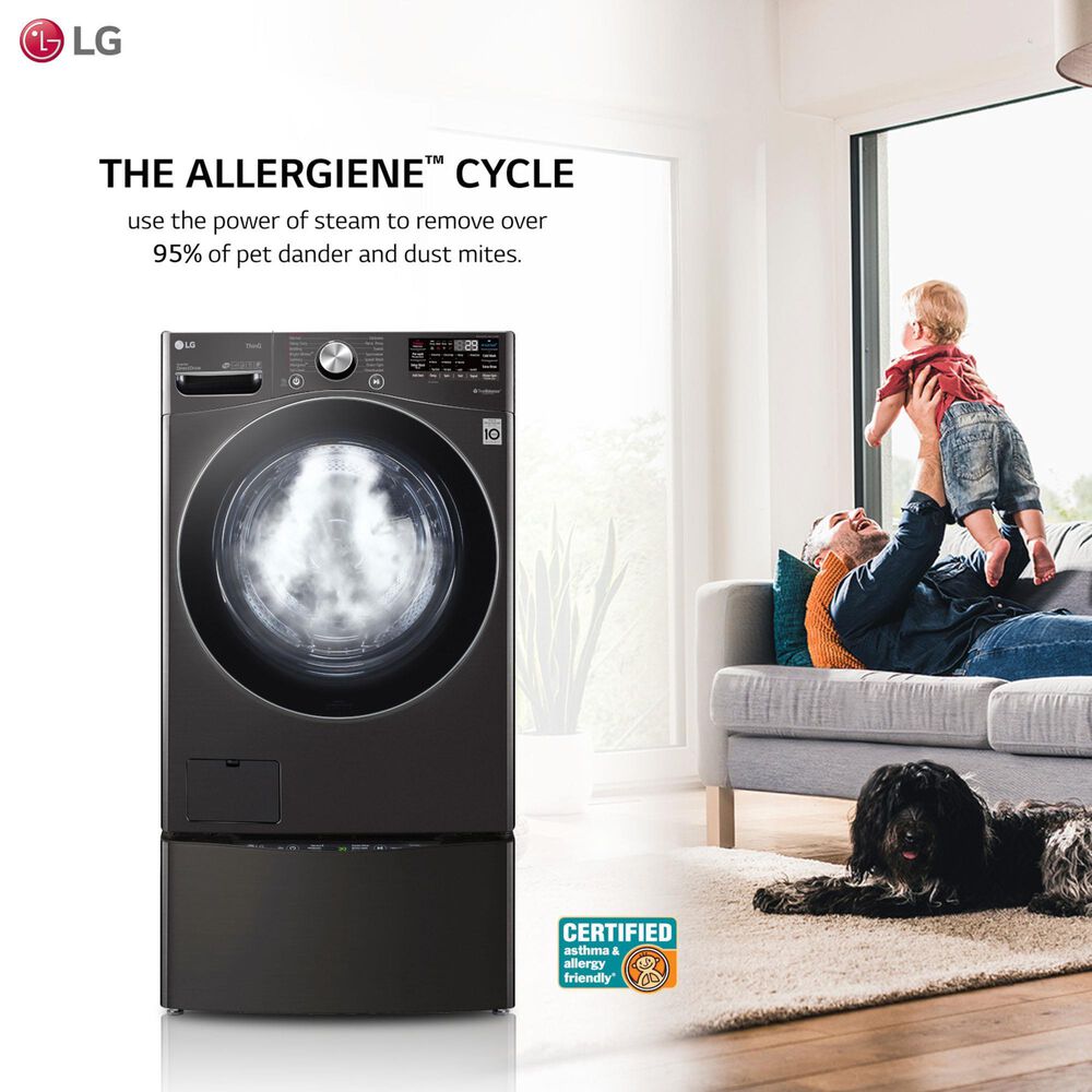 LG 5.0 Cu. Ft. Front Load Washer with TurboWash 360 in Black Steel, , large