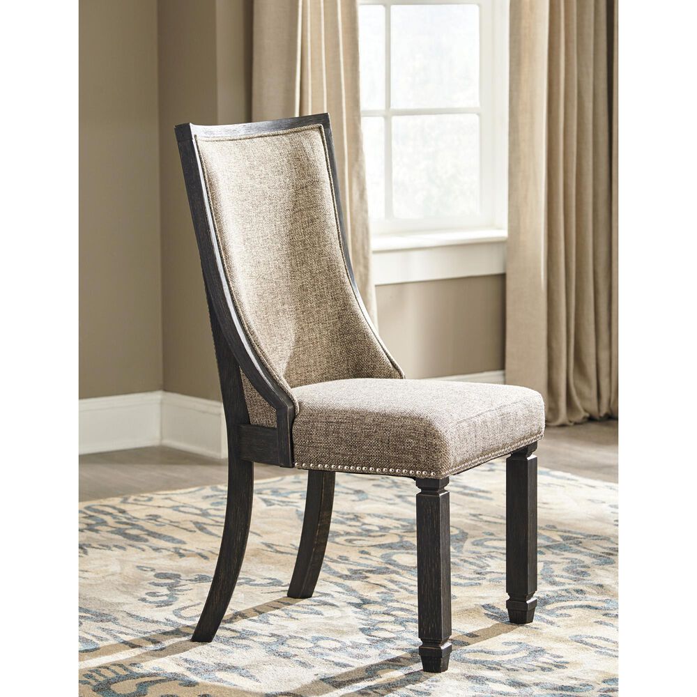 Ashley Tyler Creek Dining Chair Set of 2 in Black and Grayish Brown, , large