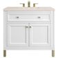 James Martin Vanities Chicago 36" Single Bathroom Vanity in Glossy White with 3 cm Eternal Marfil Quartz Top and Rectangular Sink, , large