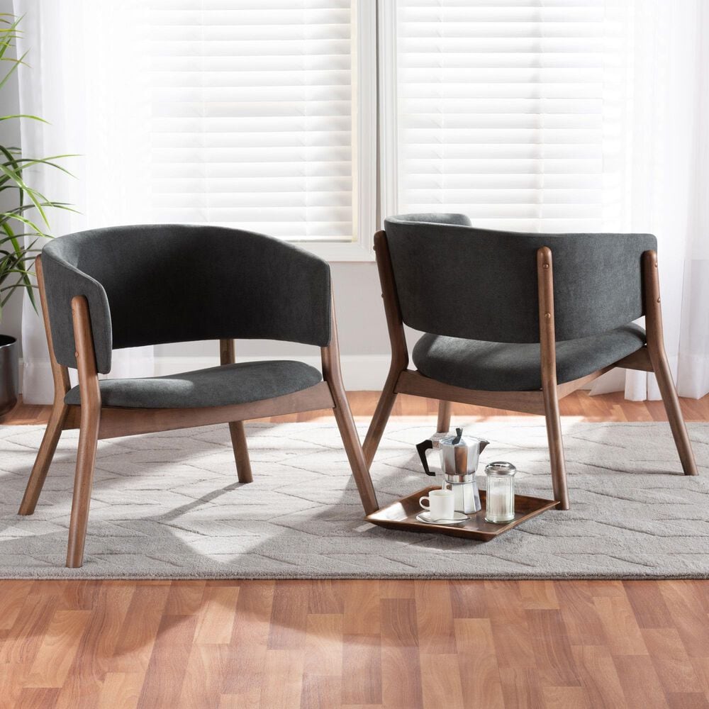 Baxton Studio Baron Accent Chair in Dark Grey (Set of 2), , large